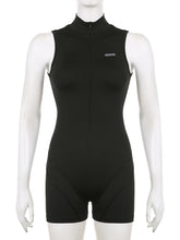 Sleeveless Zipper Sports Tight Romper
