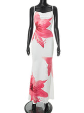 Elegant Floral Print Bodycon Club Maxi Dress