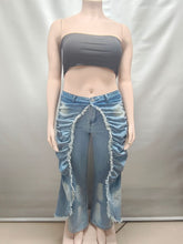 Fashion Ruched Draped Cape Jeans