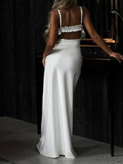 Sexy Backless Spaghetti Strap Maxi Dress