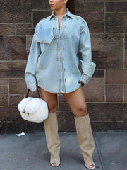 Casual Loose Long Sleeve Denim Jacket