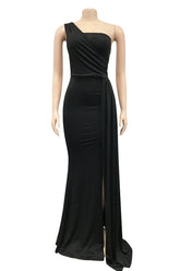 Sexy Backless One Shoulder Slit Dress