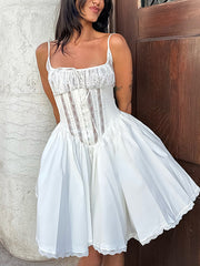 Sexy Lace Spaghetti Strap Bubble Dress