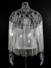 Fashion Sparkly Beaded Fringed Cape Coat