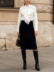 Fashion Loose Ruffled Poplin Shirt