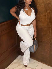 Elegant Bandage elastic Hollow Out Halter Jumpsuit