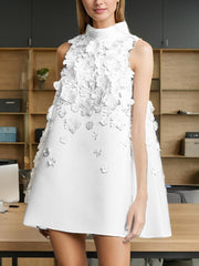 Fashion Grace 3D Flower Sleeveless A-line Dress