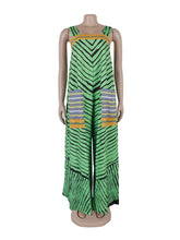 Sexy Striped Print Sleeveless Loose Wide Leg Jumpsuit