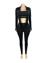 Vest Zip Top Skinny Pant Sports Three Piece Set
