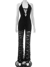 Sexy Halter Ruffle Backless Club Jumpsuits