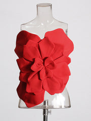 Sexy 3D Floral Strapless Top