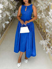 Solid Color Sleeveless Tank Dress