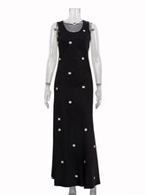 Sleeveless Polka Dot Print Vest Maxi Dress