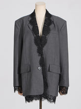 Fashion Patchwork Lace-panel Blazer