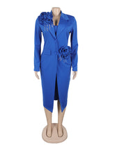 Elegant Rhinestone Flower Blazer and Slip Dress Sets