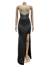 Round Neck Sleeveless Rhinestone Club Dress