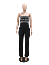 Chic Rhinestone Strapless Sexy Straight Jumpsuit