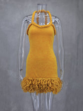 Hand Woven Twine Rope Shoulder Strap Tassel Dress