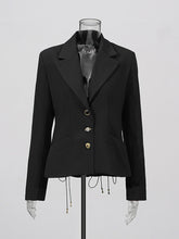 Fashion Solid Back Bandage Slim Blazer