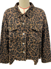 Leopard print long sleeve short loose jacket