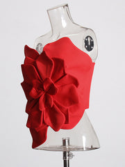 Sexy 3D Floral Strapless Top