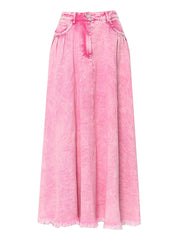 Fashion Tassel Washed Denim Long Skirts