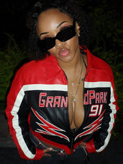 Fashion Sexy PU Long Sleeve Slim Jacket Coat