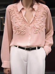 Fashion Lacework Patchwork Button-up Shirt