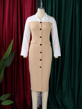Elegant Long Sleeve Patchwork Bodycon Party Dress