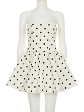Sexy Polka Dot Backless Bow Strapless Mini Dress