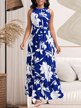 Fashion Round Neck Print Sleeveless Casual Dress