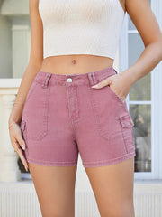 Fashion Solid Color Slim Denim Shorts