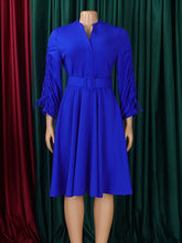 Fashion Drawstring Pleated Sleeve Dress