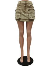 Sexy Street Low Waist Denim Mini Cargo Skirt