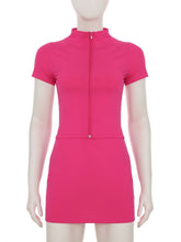 Sexy Zip Short Skirt Fitness Yoga Casual Two Piece Set