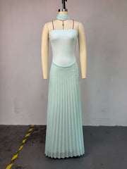 Elegant Scarf Strapless Slim Maxi Dress