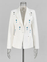 Fashion Simple Rhinestone Slim Blazer