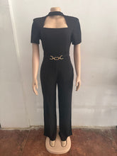 Fashion Round Neck Cutout Slim Jumpsuit