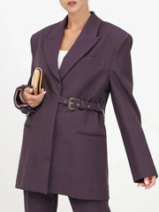 Fashion Irregular Decorative Buckle Blazer