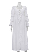 Elegant Cardigan Lace-up Blouse Maxi Dress