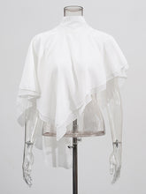 Solid Spliced Ruffles Irregular Loose Blouses