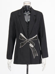 Fashion Bowknot Decorate Slim Blazer