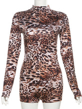 Sexy Leopard Print Mesh Bodycon Romper