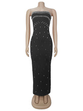 Elegant Sexy Backless High-End Rhinestone Maxi Dress