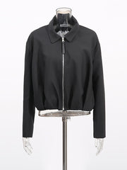 Fashion Lapel Long Sleeve Cropped Jacket