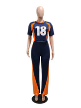 Fashion Digital Print Half Sleeve Casual Two Pieces Set