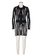 Sexy Hollow out See through Knit Skirt Sets