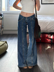 Fashion Vintage Low Waist Wide Leg Jeans