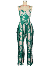 Sexy Print Sling Tank Tops Tassel Pants Two Piece Set