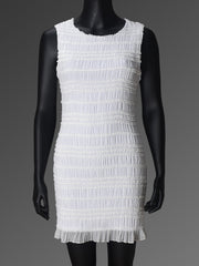 Casual Textured Ruffle Sleeveless Bodycon Dress